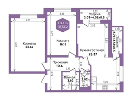 Продается 2-комнатная квартира ЖК Левада, литера 6, 85.06  м&sup2;, 9356600 рублей