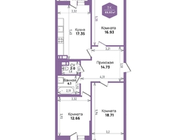 Продается 3-комнатная квартира ЖК Левада, литера 6, 89.93  м&sup2;, 10166000 рублей