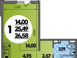 Продается Студия ЖК Восточный, литера 47, 26.58 м², 4630236 рублей