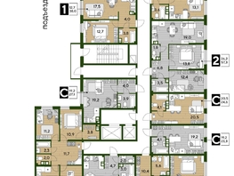 Продается 2-комнатная квартира ЖК DOGMA PARK (Догма парк), литера 21, 66.4 м², 10424800 рублей