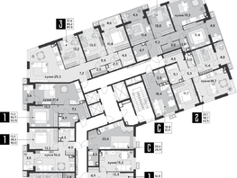 Продается 3-комнатная квартира ЖК Парк Победы 2, литера 19, 83.3 м², 12544980 рублей