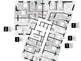 Продается 1-комнатная квартира ЖК Парк Победы 2, литера 21, 48.5 м², 8511750 рублей