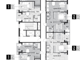 Продается 1-комнатная квартира ЖК Парк Победы 2, литера 28, 47.7 м², 8495370 рублей