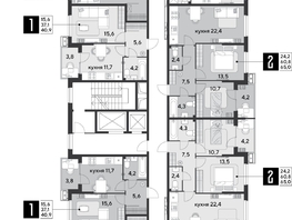 Продается 1-комнатная квартира ЖК Парк Победы 2, литера 28, 40 м², 7308000 рублей