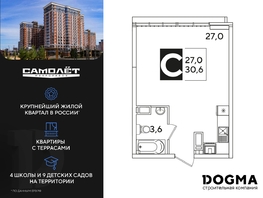 Продается Студия ЖК Самолет, литера 51, 30.6 м², 5902740 рублей