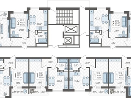 Продается 2-комнатная квартира ЖК Смородина, литера 12, 51.79  м², 6800027 рублей