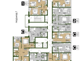 Продается 3-комнатная квартира ЖК DOGMA PARK (Догма парк), литера 21, 75.3 м², 10228752 рублей