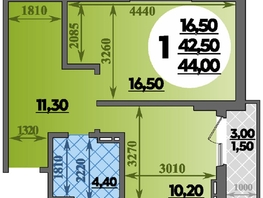 Продается 1-комнатная квартира ЖК Парк у дома, литера 7.2, 44 м², 7650000 рублей