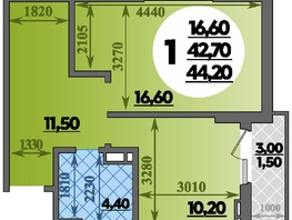 Продается 1-комнатная квартира ЖК Парк у дома, литера 7.2, 44.2  м&sup2;, 7973680 рублей