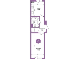 Продается 1-комнатная квартира ЖК Бауинвест, литера 6.1, 44 м², 6954537 рублей