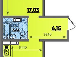 Продается 1-комнатная квартира ЖК Восточный, литера 37, 46.96  м², 6007000 рублей
