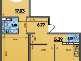 Продается 3-комнатная квартира ЖК Молодежный 2, литера 14, 82.33 м², 9451484 рублей