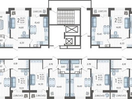 Продается 2-комнатная квартира ЖК Смородина, литера 14, 51.79 м², 7162557 рублей