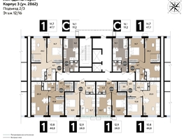 Продается 1-комнатная квартира ЖК DOGMA PARK (Догма парк), литера 19, 47.2  м², 7783281 рублей