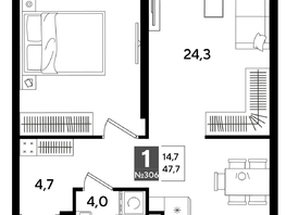 Продается 1-комнатная квартира ЖК DOGMA PARK (Догма парк), литера 19, 47.2  м², 8198641 рублей