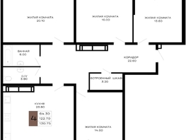 Продается 4-комнатная квартира ЖК Сердце, 130.75 м², 55568750 рублей