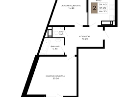 Продается 2-комнатная квартира ЖК Сердце, 64.3 м², 27327500 рублей