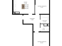 Продается 2-комнатная квартира ЖК Сердце, 69.3 м², 29452500 рублей