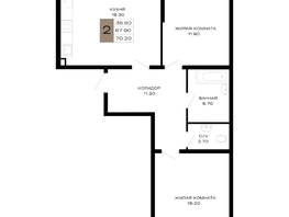 Продается 2-комнатная квартира ЖК Сердце, 70.2 м², 29835000 рублей