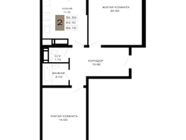 Продается 2-комнатная квартира ЖК Сердце, 65.7 м², 28579500 рублей