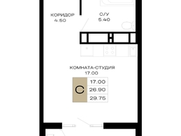 Продается ЖК Сердце, 29.75 м², 13238750 рублей