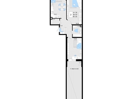 Продается 2-комнатная квартира ЖК Фонтаны, литер 19, 69.86 м², 11876200 рублей