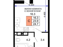 Продается  ЖК Дыхание, литер 28, 24.7  м², 3952000 рублей