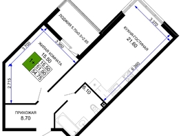 Продается 1-комнатная квартира ЖК Сегодня, литер 2, 55.55 м², 5999400 рублей