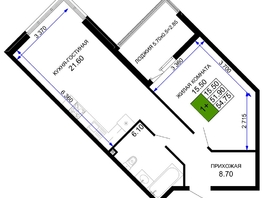 Продается 1-комнатная квартира ЖК Сегодня, литер 2, 54.9 м², 5929200 рублей