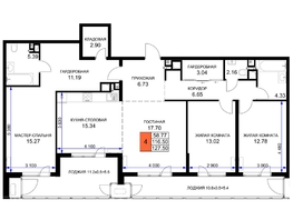 Продается 4-комнатная квартира ЖК Сегодня, литер 5, 129.35 м², 15910050 рублей