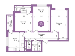 Продается 3-комнатная квартира ЖК Бауинвест, литера 6.1, 76.1  м², 10230511 рублей