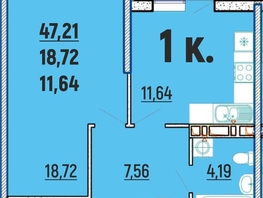 Продается 1-комнатная квартира ЖК Клубный дом Агой, 47.21  м², 9442000 рублей