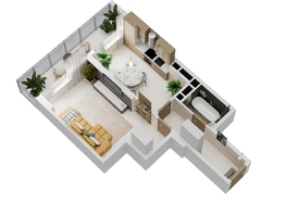 Продается 1-комнатная квартира ЖК Золотой Берег, литер 2, 43.31  м², 8224569 рублей