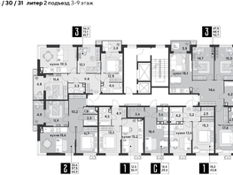 Продается 3-комнатная квартира ЖК Парк Победы 2, литера 31, 81.7  м², 11862840 рублей
