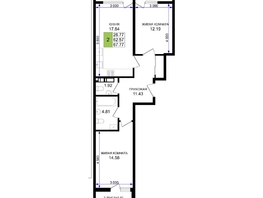 Продается 2-комнатная квартира ЖК Резиденция морей, корпус В, 67.77 м², 15265192 рублей