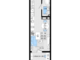 Продается ЖК Резиденция морей, корпус В, 26.82 м², 8488530 рублей