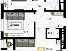 Продается 2-комнатная квартира ЖК На Высоком берегу, 57.25 м², 15171250 рублей