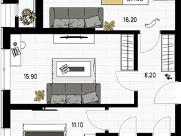 Продается 2-комнатная квартира ЖК На Высоком берегу, 57.4 м², 14924000 рублей