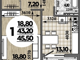 Продается 1-комнатная квартира ЖК Горгиппия, литера 2, 45.5  м², 8481200 рублей