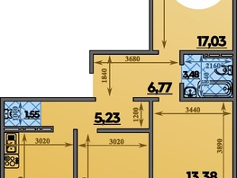 Продается 3-комнатная квартира ЖК Молодежный 2, литера 3, 76.32  м², 8204399 рублей