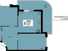 Продается 2-комнатная квартира ЖК Достояние, литера 22, 67.2  м&sup2;, 10043040 рублей