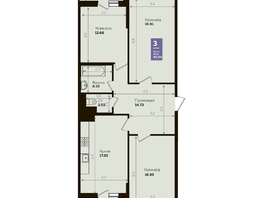 Продается 3-комнатная квартира ЖК Левада, литера 8, 86.7  м², 8775548 рублей