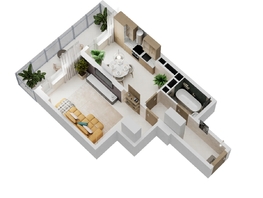 Продается 1-комнатная квартира ЖК Золотой Берег, литер 4, 43.31  м&sup2;, 9354960 рублей
