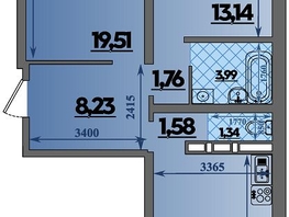 Продается 2-комнатная квартира ЖК Город у моря, литера 23, 66.66  м², 9793000 рублей