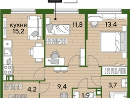 Продается 2-комнатная квартира ЖК DOGMA PARK (Догма парк), литера 2, 58.9  м², 8958690 рублей