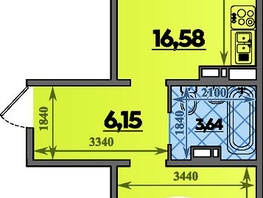 Продается 1-комнатная квартира ЖК Южная долина, литера 1, 45.18 м², 4812999 рублей