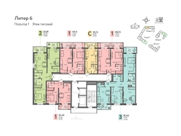 Продается 1-комнатная квартира ЖК Теплые края, литер 6, 33.49  м², 4353700 рублей
