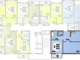 Продается 2-комнатная квартира ЖК Парк у дома, литера 8.3, 61.7  м², 11877250 рублей