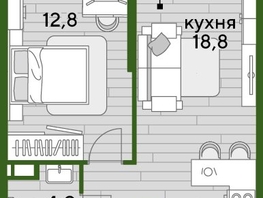 Продается 1-комнатная квартира ЖК DOGMA PARK (Догма парк), литера 1, 38.8  м², 6984000 рублей