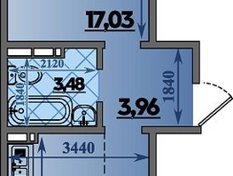 Продается 2-комнатная квартира ЖК Молодежный 2, литера 6, 44.82  м², 5956578 рублей